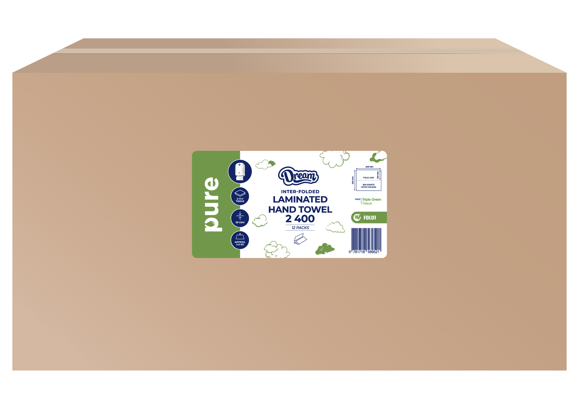 Dream Pure Folded / Interfolded Paper Towels - Virgin