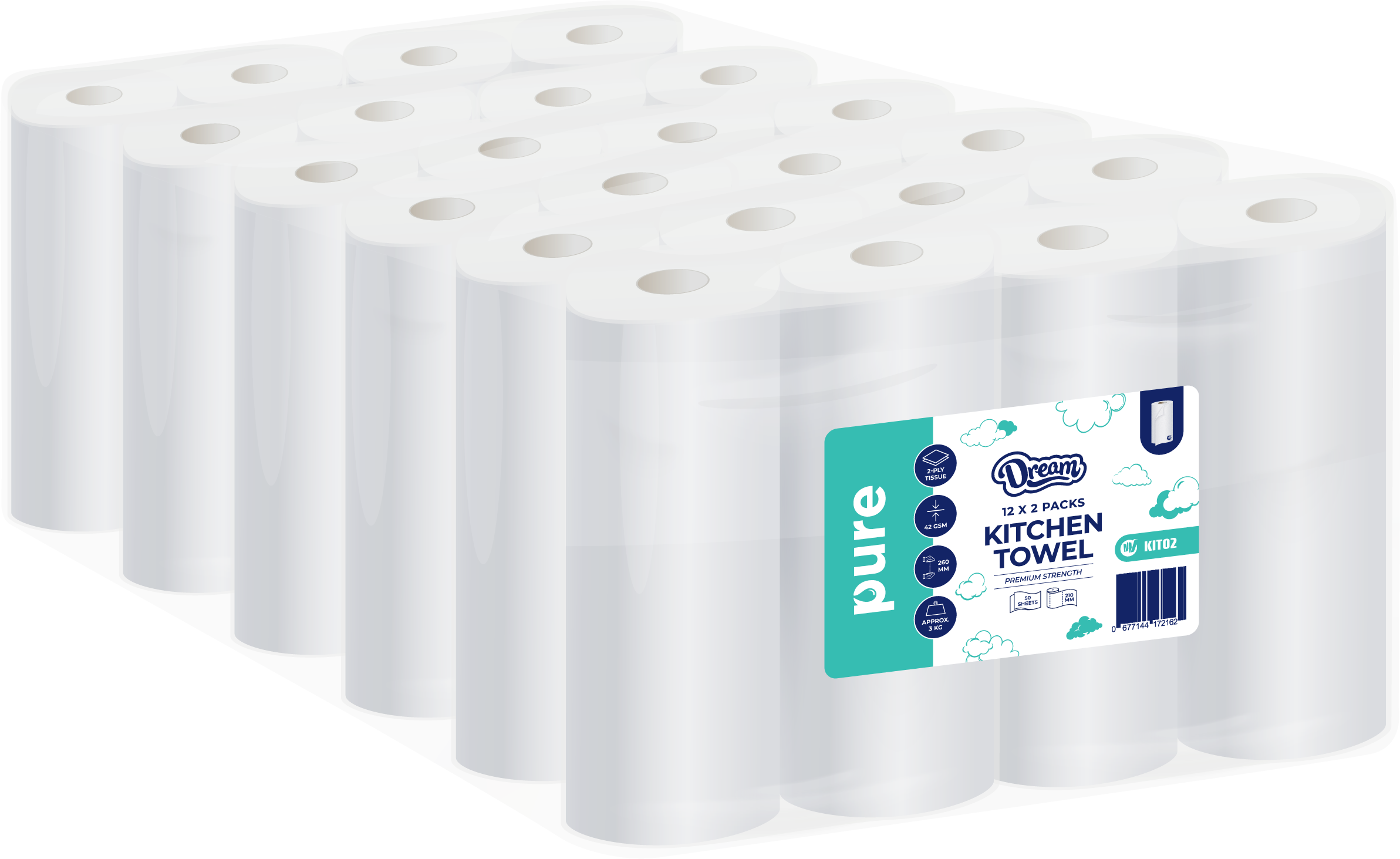 Dream Pure - 2 Ply Kitchen Towel Rolls
