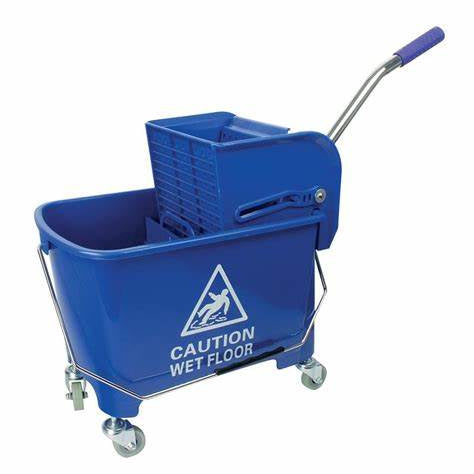 20L Bucket With Divider & Wringer BLUE  (300g mop max)