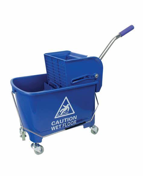 20L Bucket With Divider & Wringer BLUE  (300g mop max)