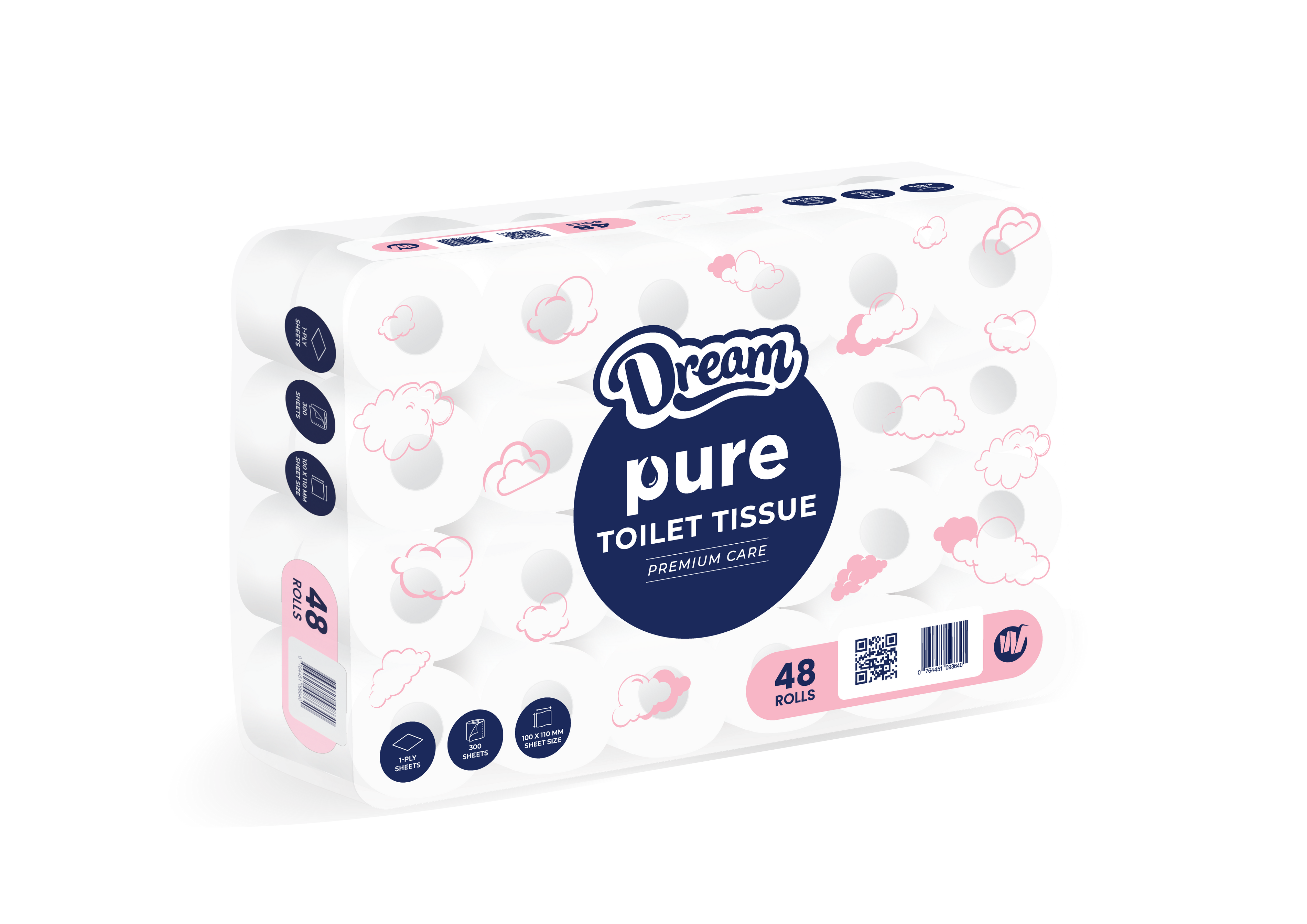 Dream Pure Toilet Paper Single Ply - Virgin