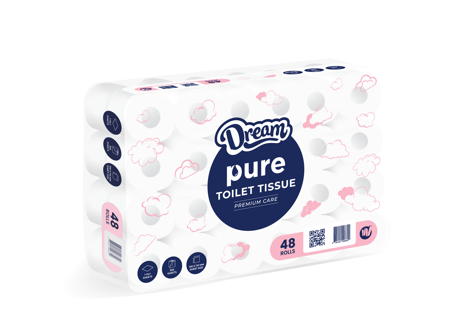 Dream Pure Toilet Paper Single Ply - Virgin