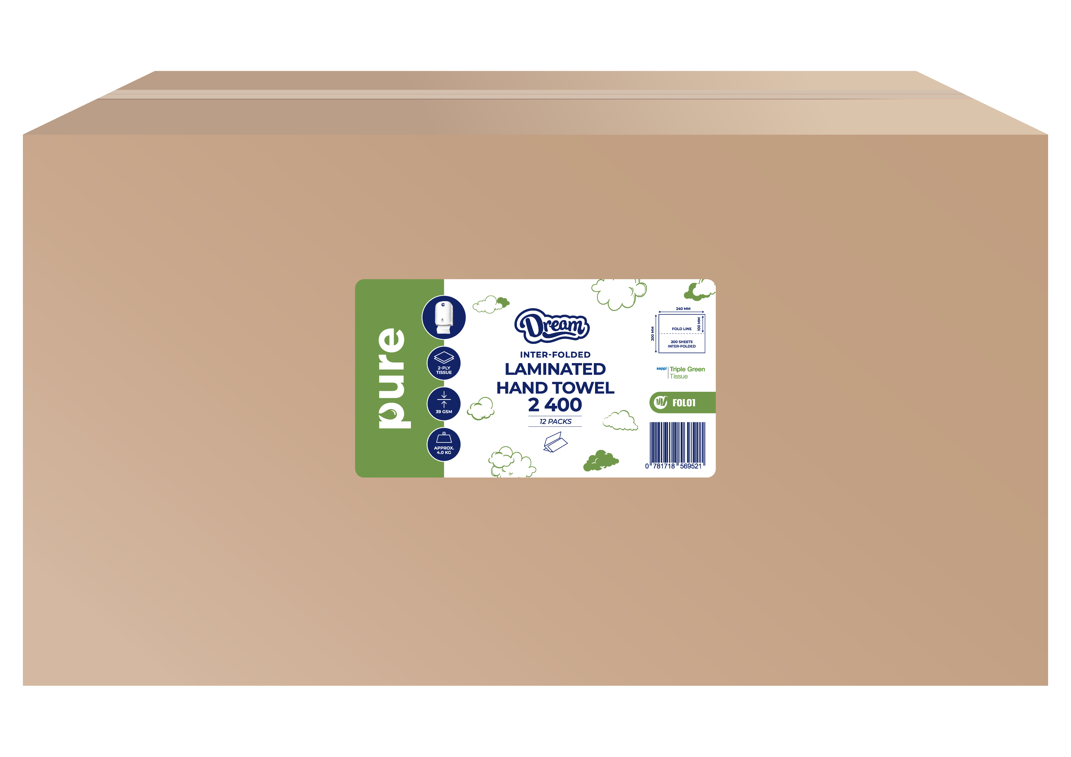 Dream Pure Folded / Interfolded Paper Towels - Virgin