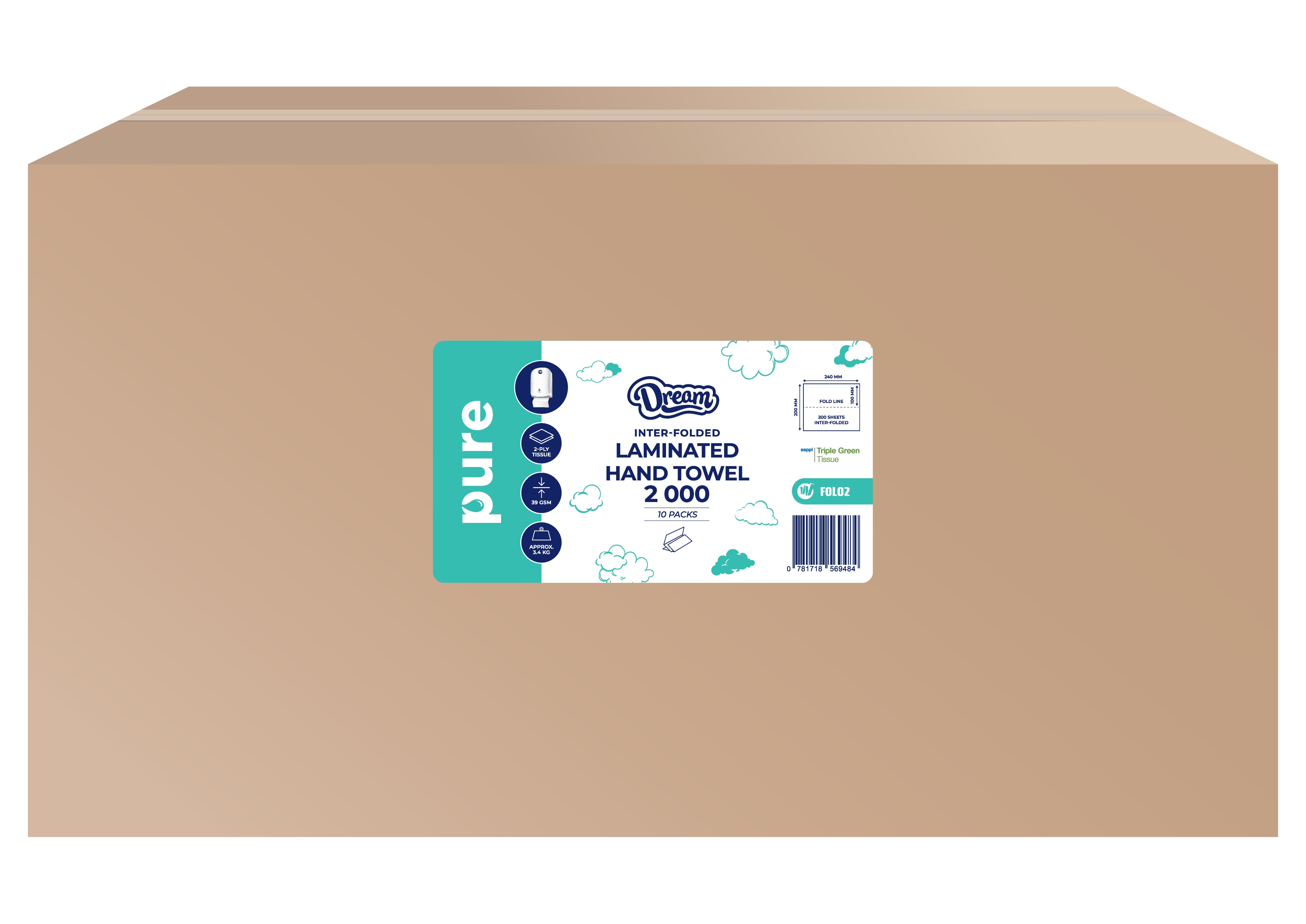 Dream Pure Folded / Interfolded Paper Towels - Virgin