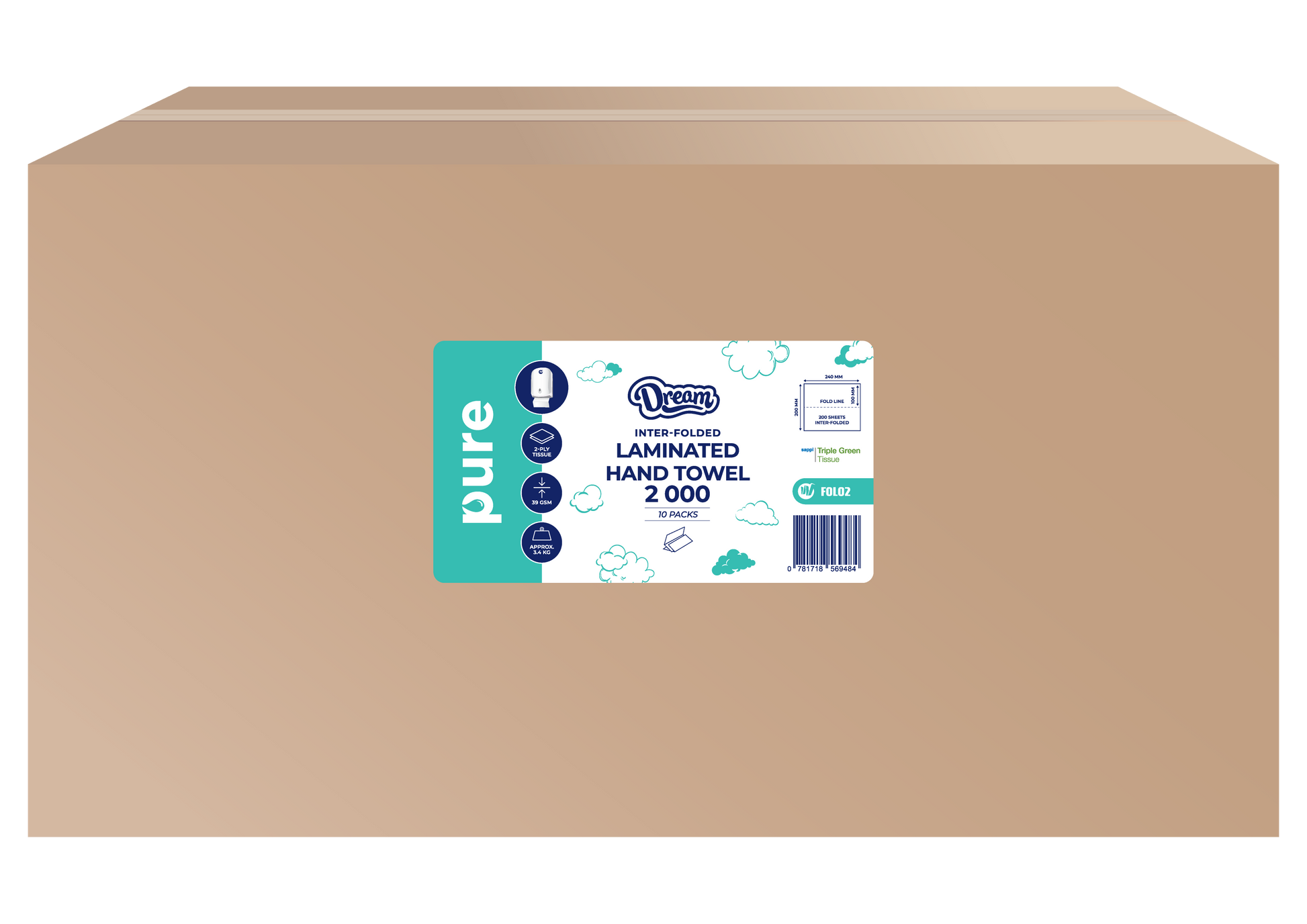 Dream Pure Folded / Interfolded Paper Towels - Virgin